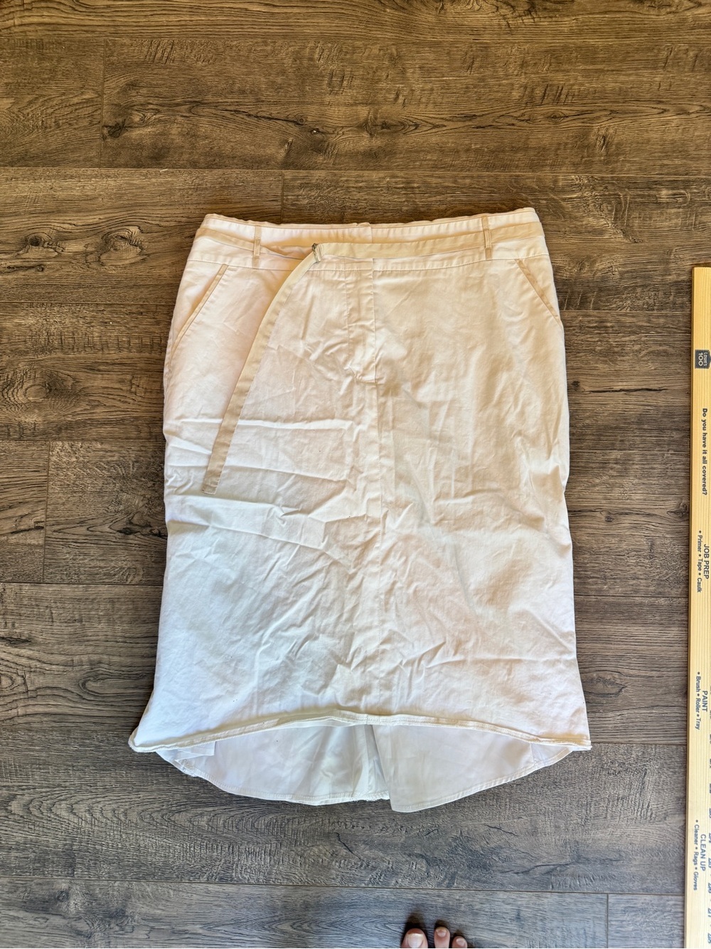 BCBGMaxAzria Cream High-Low Wrap Skirt